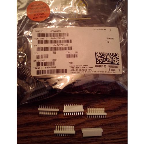 Lot of 75: TE Connectivity 4-641215-0 Wire-to-Board Header 10 POS FREE Shipping