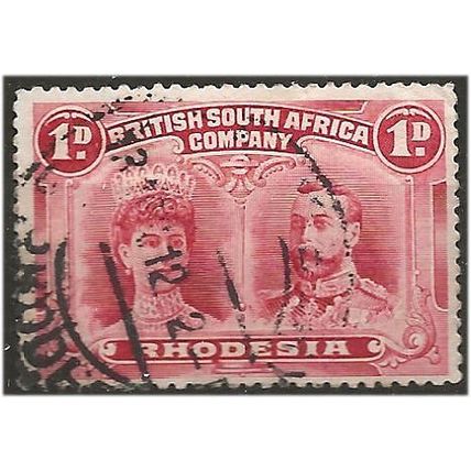 Rhodesia 1910 SG124 1d Carmine-Lake Fine Used . .. .
