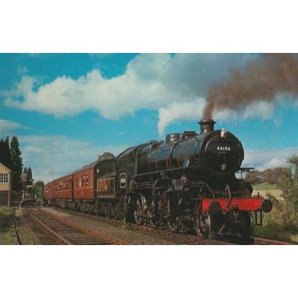 Bridgnorth Shropshire LMS 43106 Train at Hampton Loade Railway Station Postcard