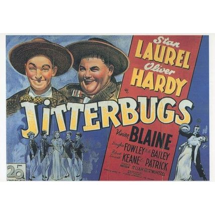 Laurel & Hardy Jitterbug Movie Film Poster Postcard