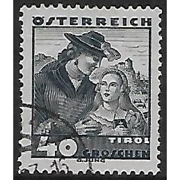 Mi 579: 40 g. blackish Prussian blue Definitive Stamp: Austrian Folk Costumes
