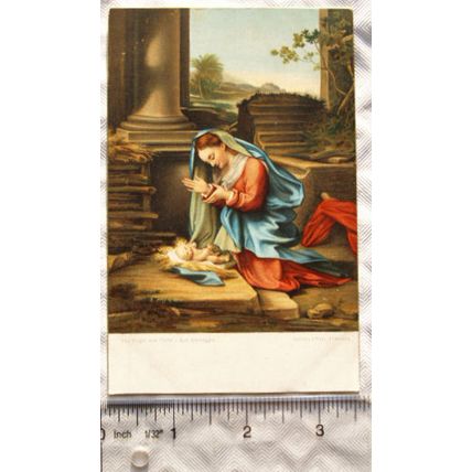 pre 1918 postcard The Virgin and Child, Ant Correggio, Gallery Uffizi, Florence