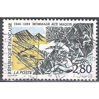 France 1994 Michel 3019 O Cote (2008) 1.00 € Hommage aux Maquis Cachet rond