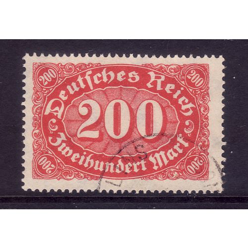 GERMANY 1923 200M RED on BUFF SG 231 FINE USED