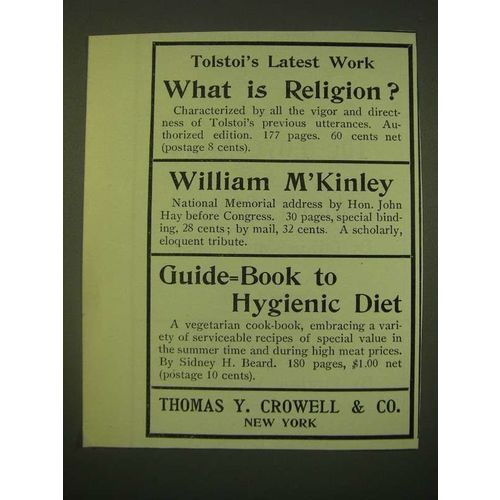 1902 Thomas Y. Crowell & Co. Publishing Ad - Tolstoi's latest work