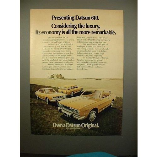 1973 Datsun 610 Hardtop, Sedan & Wagon Car Ad!