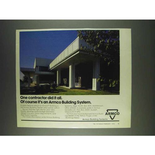 1978 Armco Building System Ad - One Contractor Did All