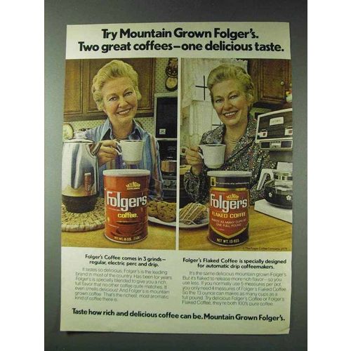 1978 Folger's and Folger's Flaked Coffee Ad