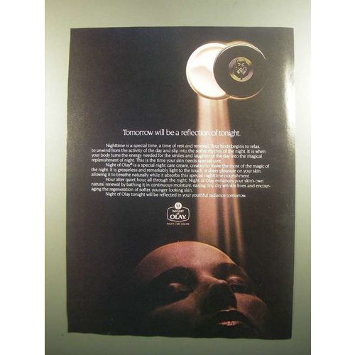 1984 Oil of Olay Night of Olay Cream Ad - Tomorrow
