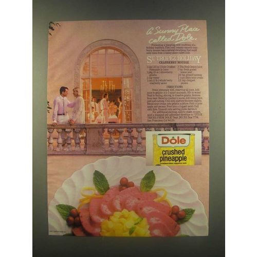 1985 Dole Crushed Pineapple Ad - Cranberry Mousse