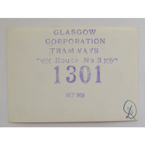 Photo Glasgow Tram no.1301 in 1958