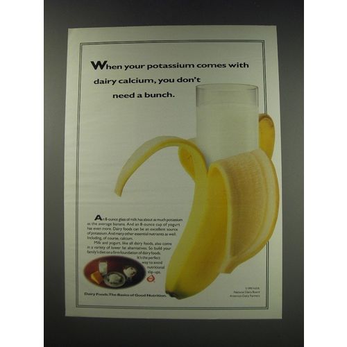 1991 National Dairy Board Ad - When your potassium comes with dairy calcium