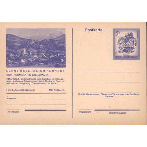 Austria unused - 3s pre-paid - 8820 Neumarkt In Steiermark