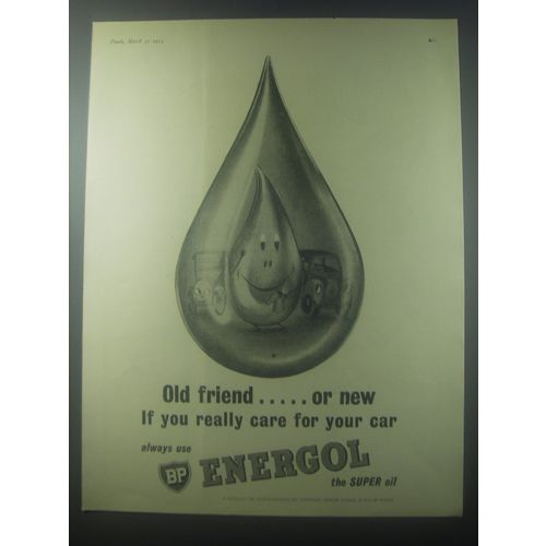 1954 BP Energol Oil Ad - Old friend.. Or new