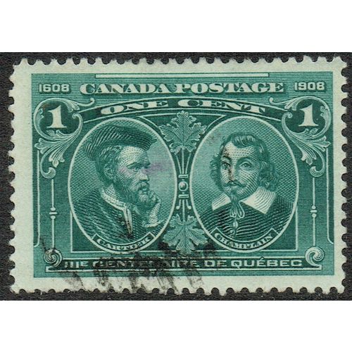 Canada 1908 Quebec Centenary 1c Blue Green SG189 FU