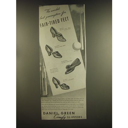 1939 Daniel Green Slippers Advertisement - Loll, Ripple, Boudoir, Whim