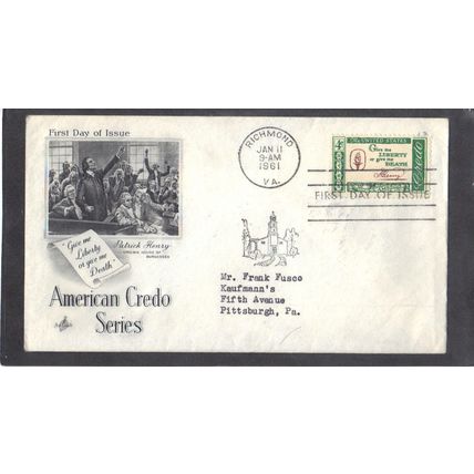 FDC Art Craft 1144 4c Patrik Henry (Cachet-Typed/A) CV01461