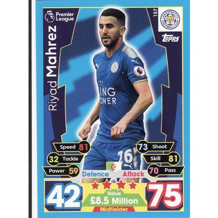 Match Attax 2017/2018 157 Riyad Mahrez Leicester City