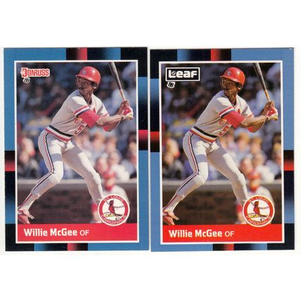 TWO Willie McGee baseball cards 1988 Donruss & Leaf #307, #103