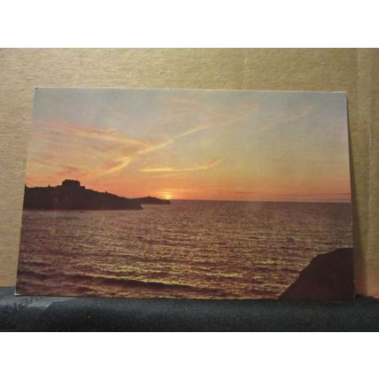 SUNSET AT NEWQUAY, CORNWALL. unused postcard =