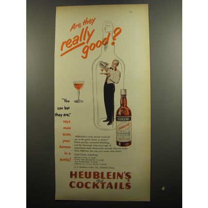 1951 Heublein's Cocktails Ad - Are they really good?