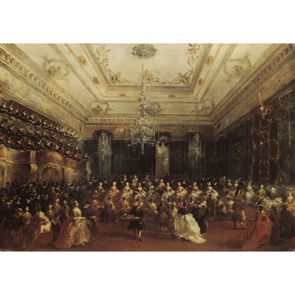 Art postcard The Venetian Gala Concert, by Francesco Guardi. Unposted