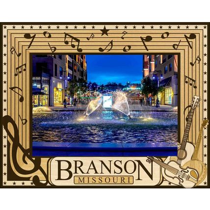 Branson Missouri Laser Engraved Wood Picture Frame Landscape (5 x 7)