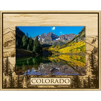 Colorado Laser Engraved Wood Picture Frame Landscape (5 x 7)