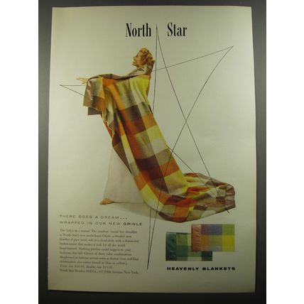 1954 North Star Woolen Mill Blankets Ad - There goes a dream