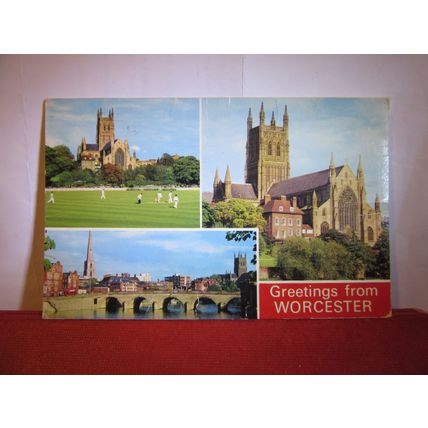multiview, WORCESTER used postcard by E T W Dennis 1977 pm =