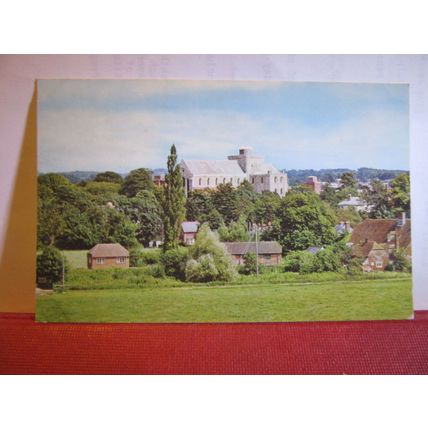 ROMSEY ABBEY FROM GREEN HILL HAMPSHIRE unused postcard Colourmaster =