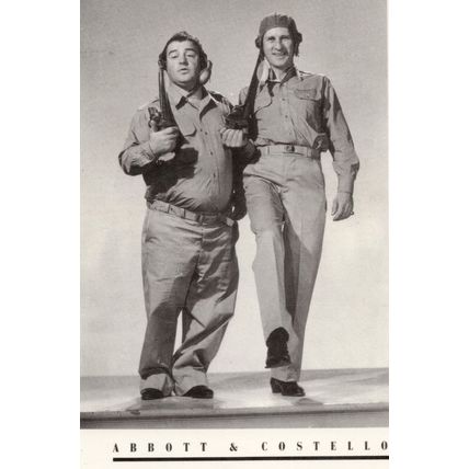 Abbott & Costello Old Army Military Uniform Film Photo Postcard