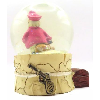 Pirate Snow Globe with Red Coat and Cutlass 8.5 CM Shabby Chic Gift