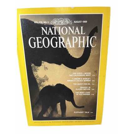 National Geographic Magazine August 1989 Elephant Talk Vintage Collectable p2