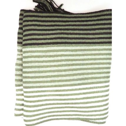 Mens Tradional Scarf Striped Shades of Grey Fringed Super Soft Boxed