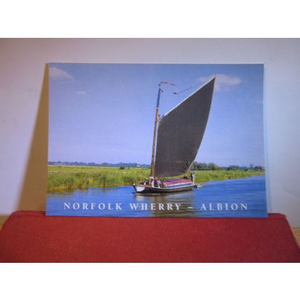 NORFOLK WHERRY, 'ALBION', NORFOLK BROADS unused postcard by J. Salmon =