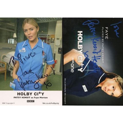 Patsy Kensit Holby City 2x Hand Signed Cast Card Photo s