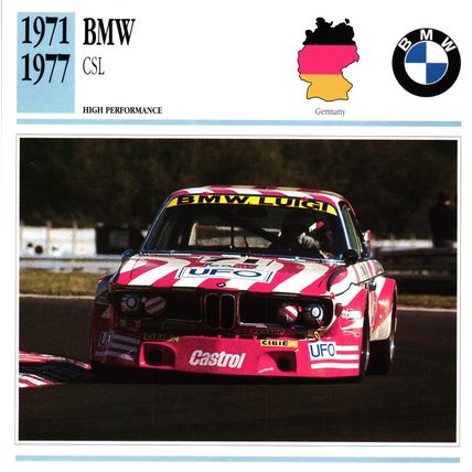 Collectors Club card. Classic Cars. BMW CSL