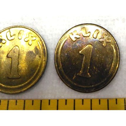 United Kingdom Klix 1 Drink Dispenser Tokens Brass Coin 27 mm Set of 4