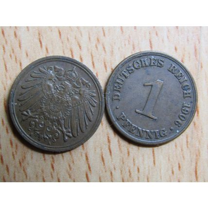 1906a 1 Pfennig Germany Empire Coin