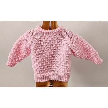 Hand Knitted Cardigan in Pink Chunky Wool to fit 18-24 months BRAND NEW
