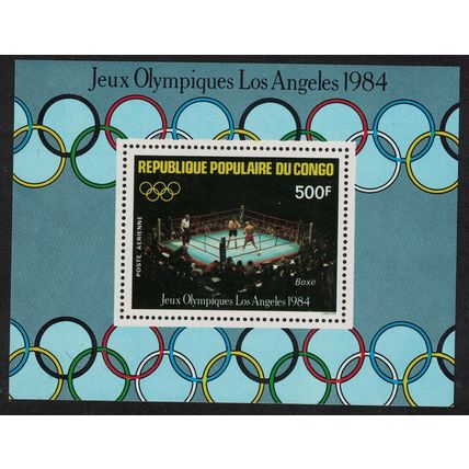 Congo Boxing Summer Olympic Games Los Angeles MS 1984 MNH SG#MS942 Sc#C328