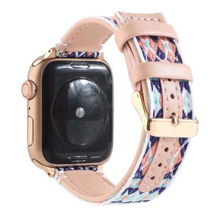 Ethnic Leather Watchband For Apple Watch Series 6 & SE & 5 & 4 40mm / 3 & 2 & 1
