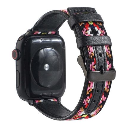Ethnic Leather Watchband For Apple Watch Series 6 & SE & 5 & 4 40mm / 3 & 2 & 1