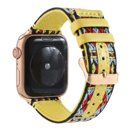 Ethnic Leather Watchband For Apple Watch Series 6 & SE & 5 & 4 40mm / 3 & 2 & 1