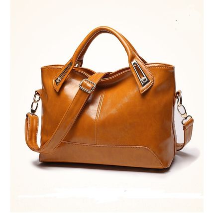 New Women's Oil Wax Leather Crossbody Handbag Brown