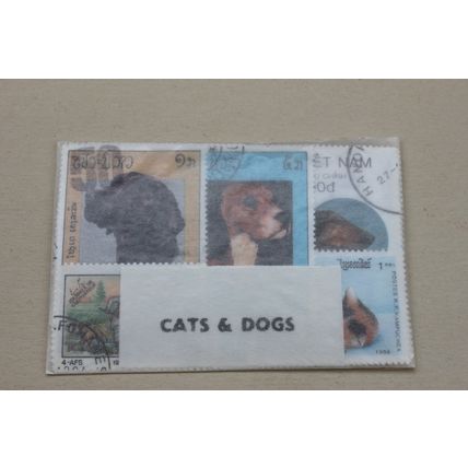 Thematic stamps Packets of 50 of Cats & Dogs Horses Flags Sports - Many Topics