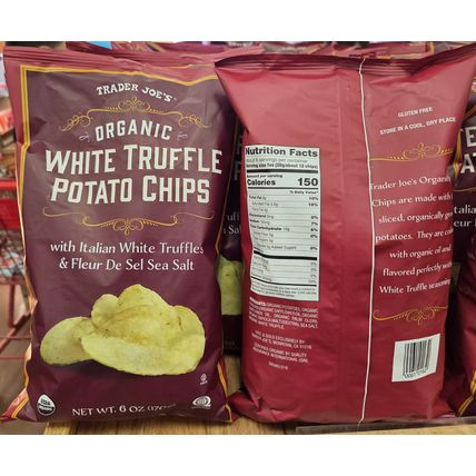 Trader Joe's Organic White Truffle Potato Chips 6oz 170g (2 Bags)