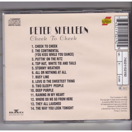 Peter Skellern : Cheek To Cheek. (1993) CD Album