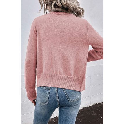Sepia Rose Textured Knit Pearl Beaded Button Up Cardigan
